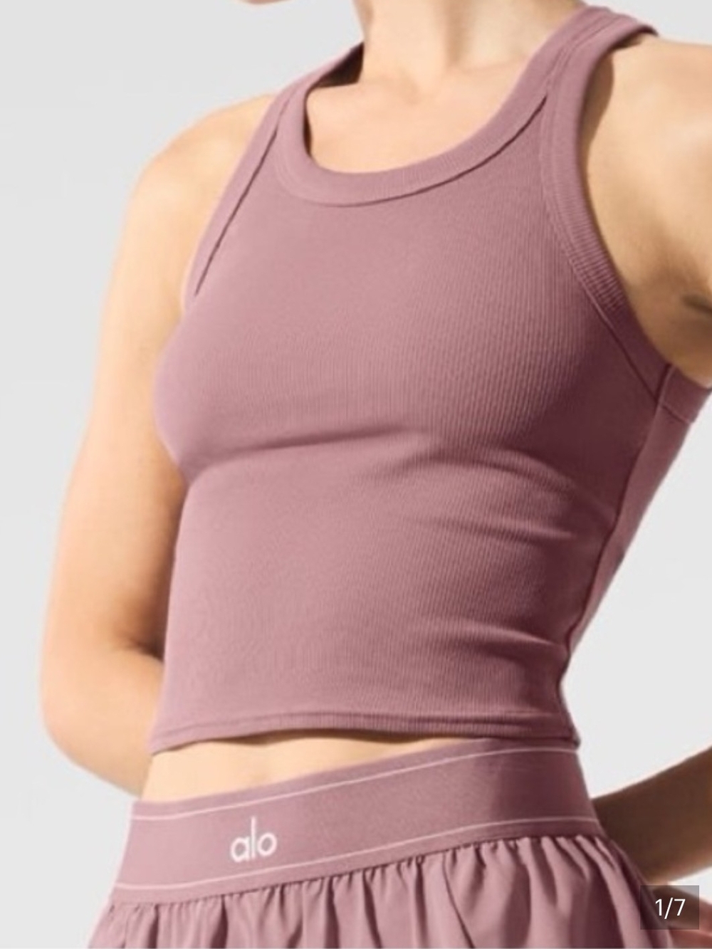 ALO Yoga Ribbed Goddess To Go Pink Mauve Rose S